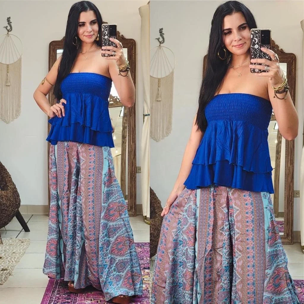 New Arrival Comfortable Silk Fabric Loose Sleeveless Women Casual Lady Bohemian Boho Dress High Quality Latest Fashion