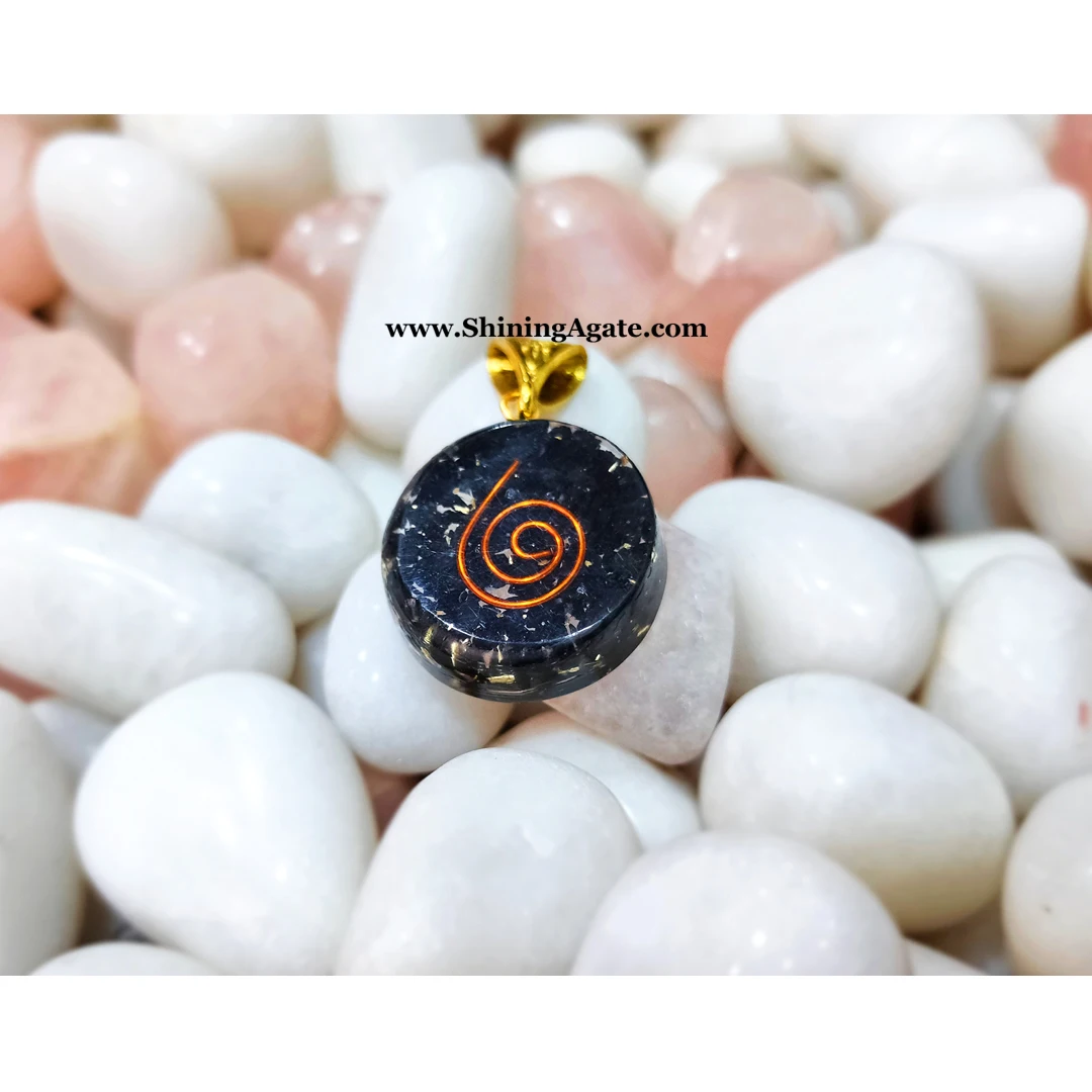 EMF Blocking Heart Pendant with Black Tourmaline, Shungite, and Crystal Quartz Natural Agate Stone Pendant Bulk Supplier