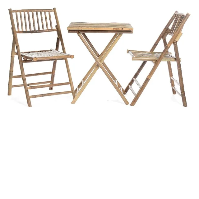 Bamboo bistro set 3 pcs folding , Vietnam Outdoor