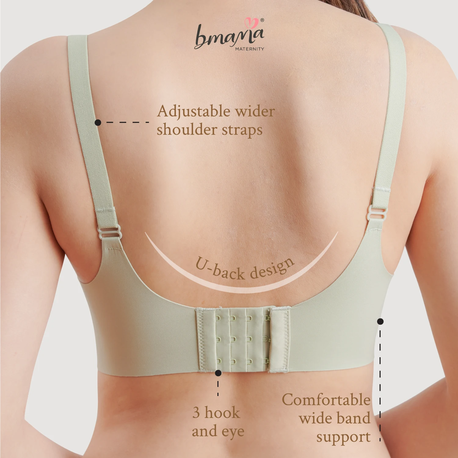 Floral pattern green color adjusted-straps clips durable cotton bra Bmama The Grace High Quality Silk Lace Nursing Bra