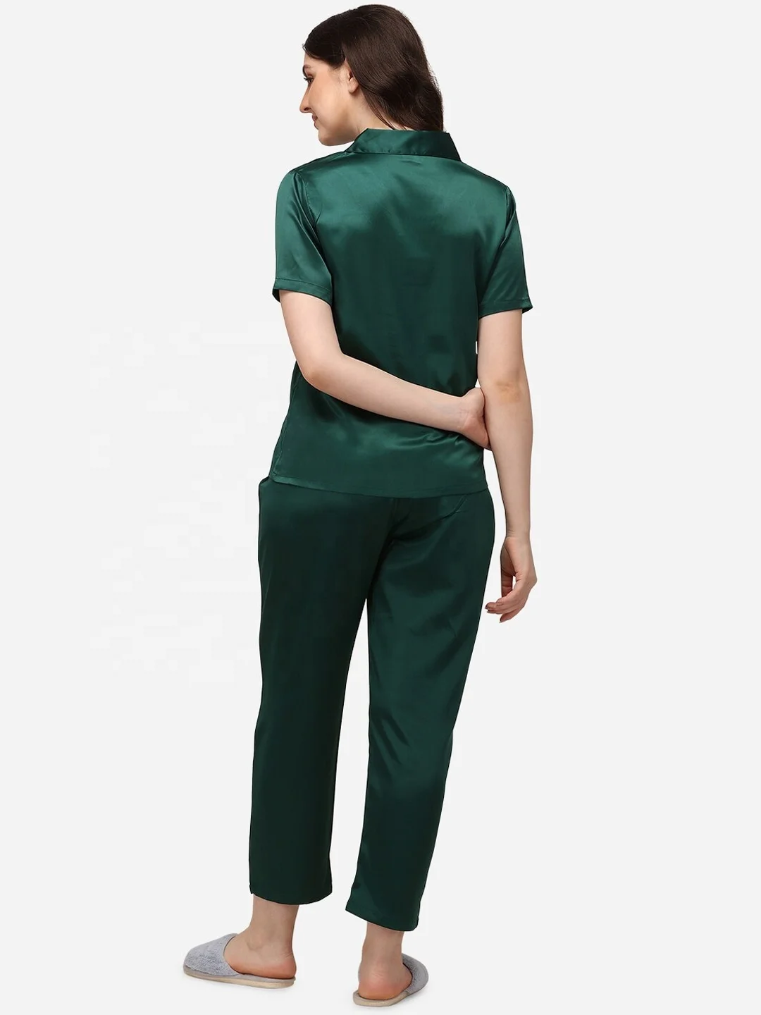 Spring Summer Silk Pajama Set Women Sexy Silk Sleepwear Home Suit Satin Pajamas Female Loose Lounge Wear Sets Pjs Women Coldker