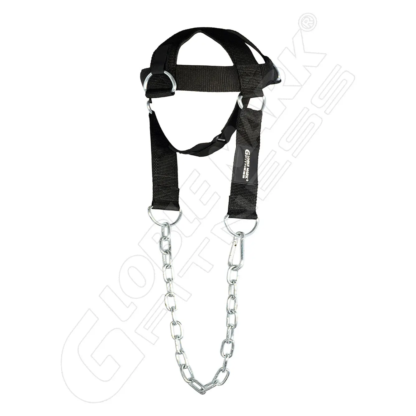 Fitness Equipment Accessory-Neoprene Padding Head Harness Weight Lifting Neck Training D Ring Steel Chain Belt Exercise Head