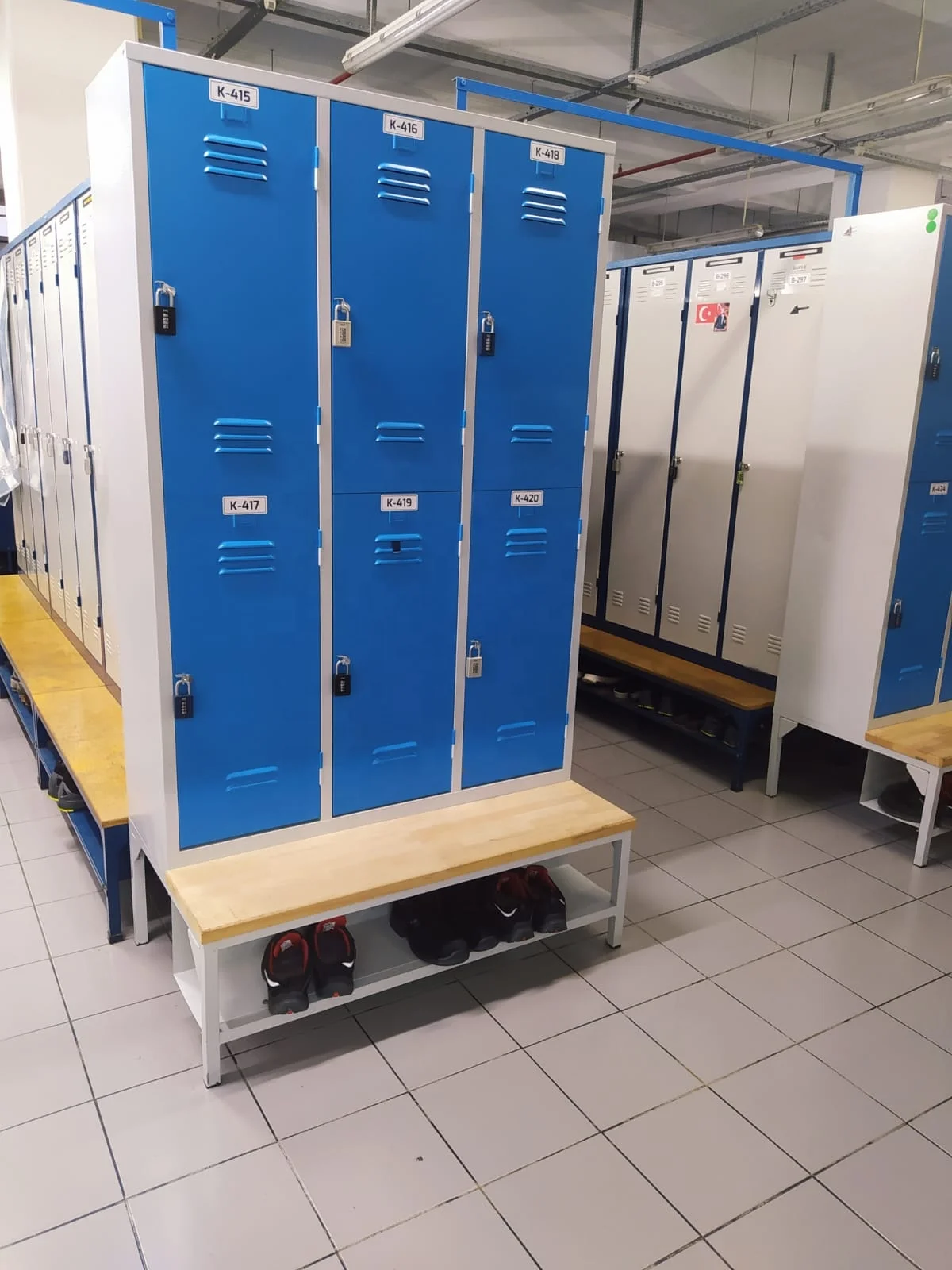 For All Usage Six Door Metal Wardrobe 6 Tier Iron Type Dressing Cabinet