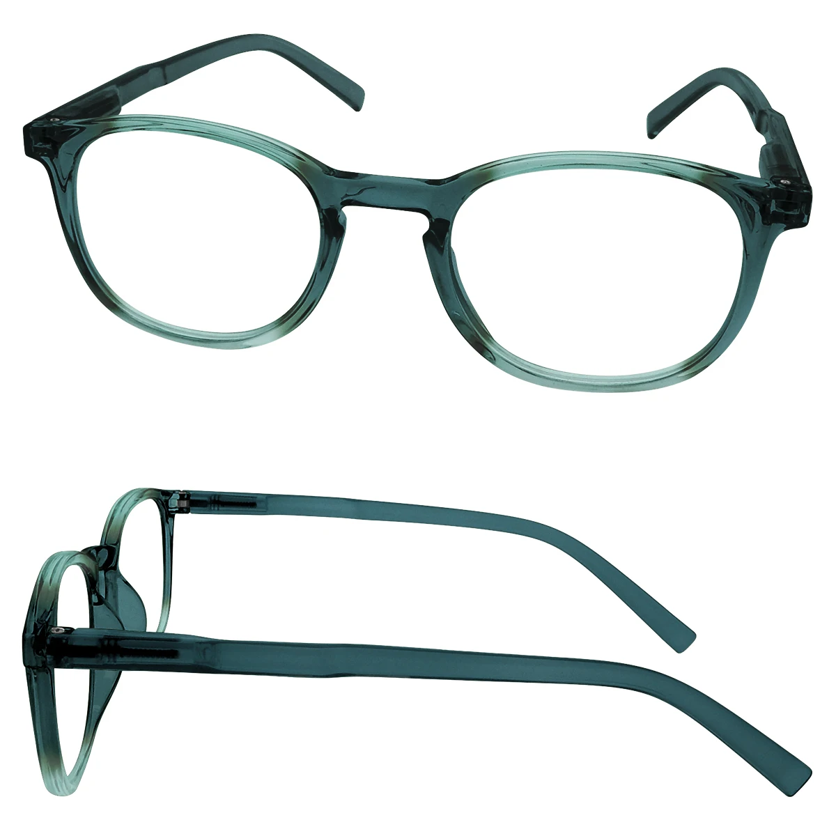 Hot Sale Retro Round Vintage Gradient Green Color Spectacle Frame Reading Glasses