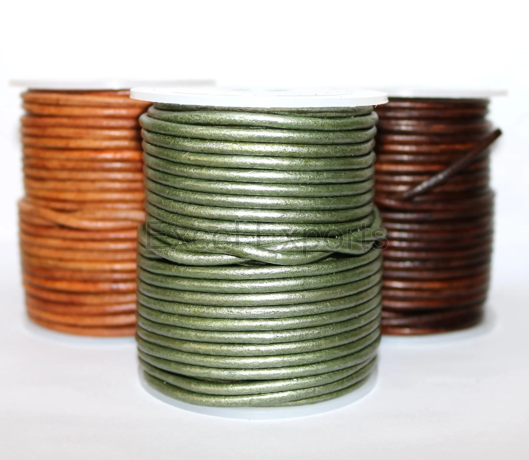 Round Leather Cord for Bracelet Necklaces DIY Craft Genuine Leather String for Jewellery Making 1MM 2MM 3MM METALLIC COLORS
