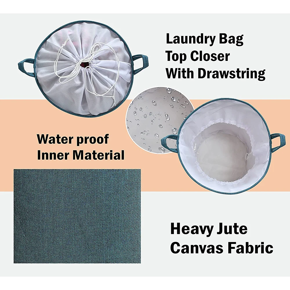 Custom Made Laundry Bags Blue Color Plain Dyed Customized Laundry Bags With OEM Service In Bulk Wholesale