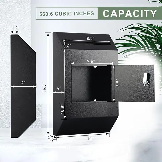 Wholesale Wall Mounted Mailbox Square Unique Shape With Post Metal USA Style Weatherproof Tediton Lock Residential Lock OEM ODM