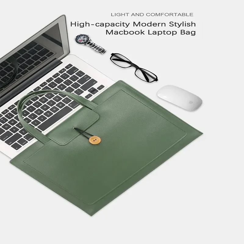 4 Case leather bag can accommodate notebook, computer, mouse and pen laptop case and laptop bag