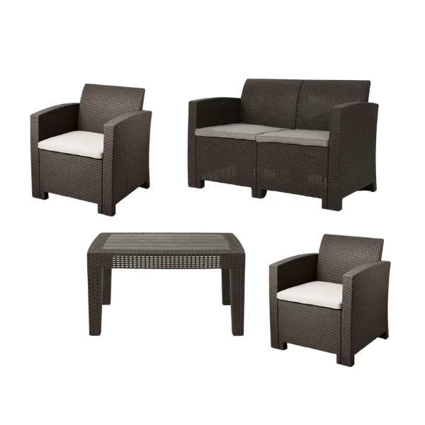 Wholesale Price Garden Sets One Table One Bench Outdoor Furniture Wicker Carton Packaging Siena 4Pcs Phu Linh Manufacturer