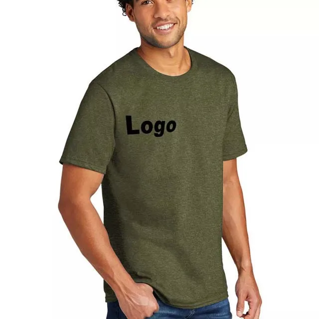 Custom OEM Embroidery Printing Logo 100% Cotton Fashion Cheap Casual Blank Men Summer Crewneck Army Green Man T Shirts 2022
