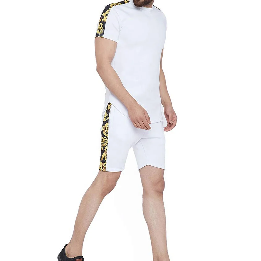 Mens Summer Fitness Short Sleeve T-Shirt And Shorts Sports Set, Loose And Casual Gym Clothes Men