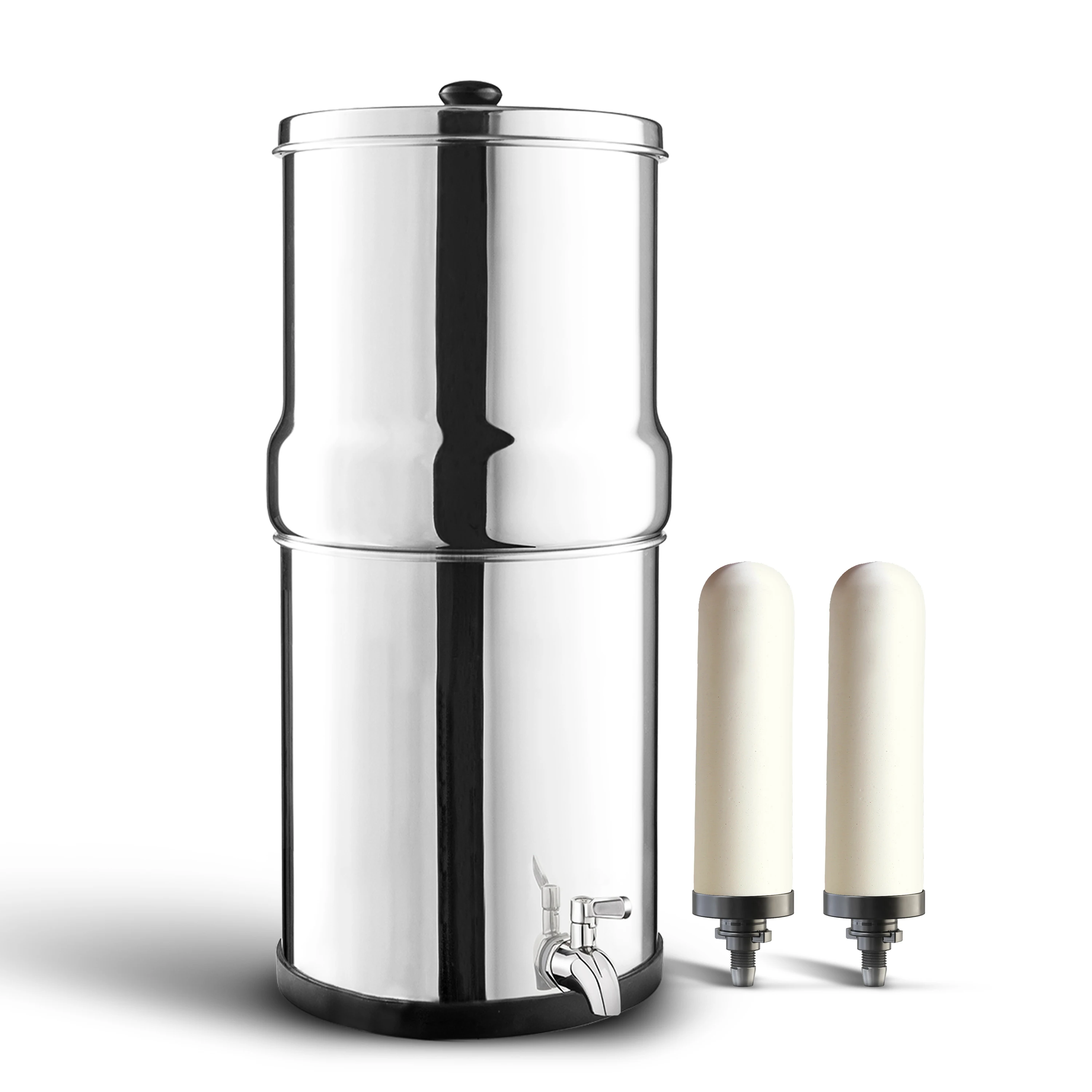 Top Quality and Low Price 304 Grade 12Litre Stainless Steel Gravity Water Filter for Outdoor & Camping with Ceramic Cartridges