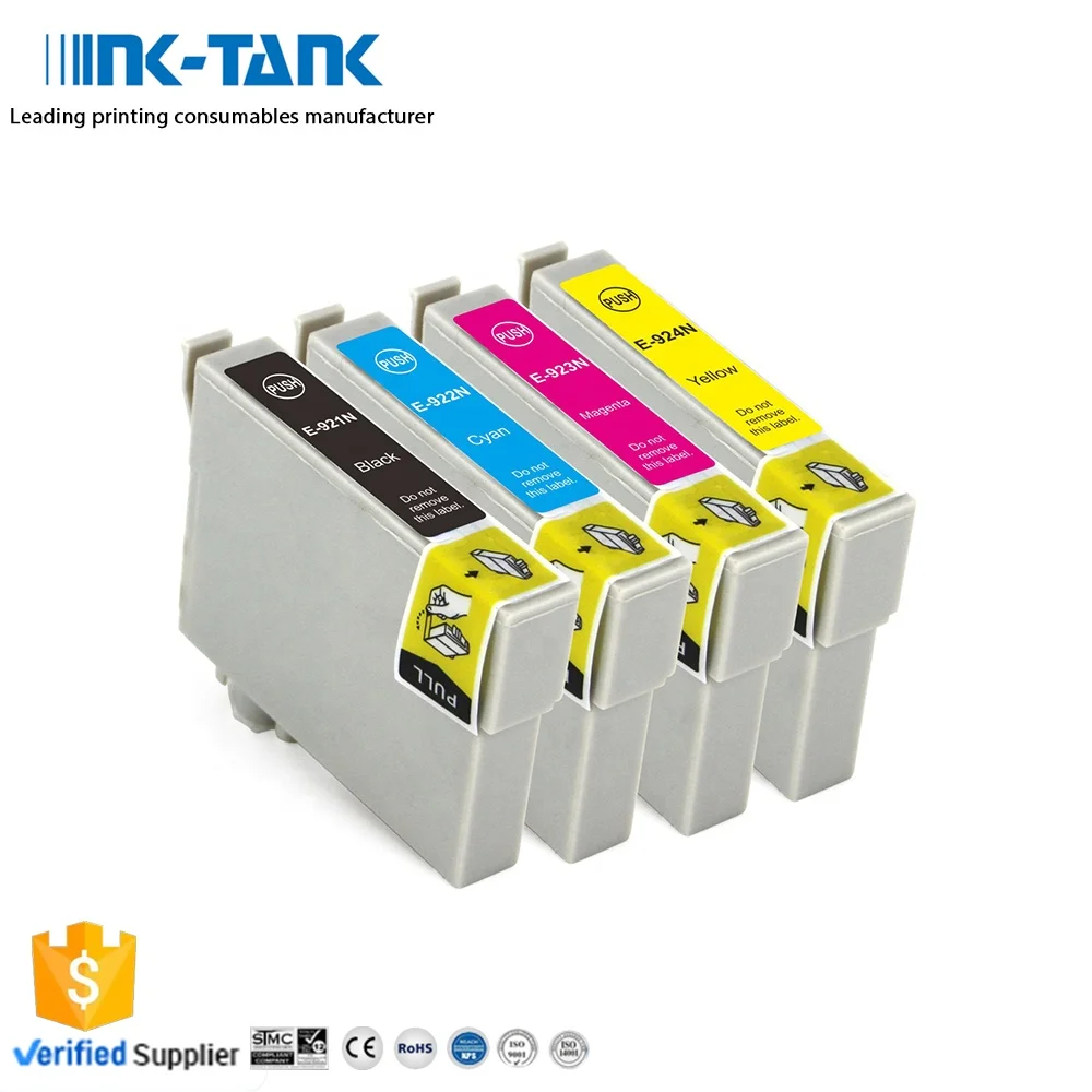 INK-TANK T0921N T0922N T0923N T0924N Premium Color Compatible Inkjet Ink Cartridge for Epson Stylus T26 TX117 Printer