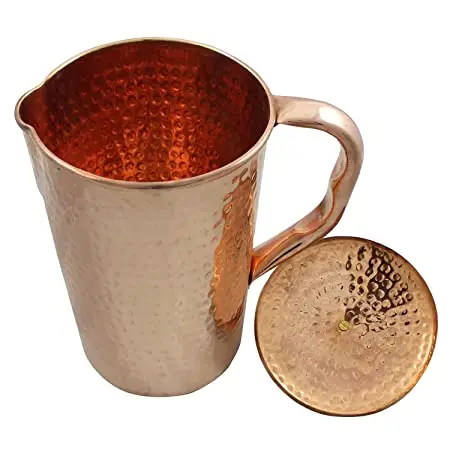 Best Quality Pure Copper Luxury Jug Capacity 1600 ml with Brass Knob Copper Water Jug Drink ware Pitchers