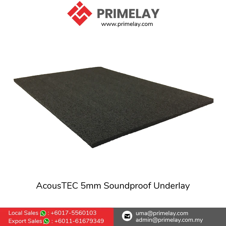 High Density Recycled SBR Rubber Material Soundproof Underlay AcousTEC 5mm Ceramic Tile Acoustic Underlay Solution