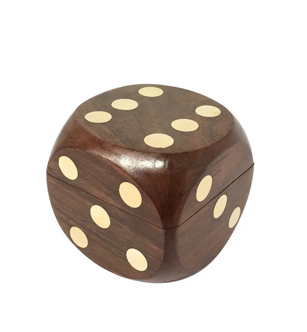 Wooden Dice Box for Souvenirs and Gifts Wholesalers Custom Games Solid Wood Color Points Dice Custom Wooden Dice Box