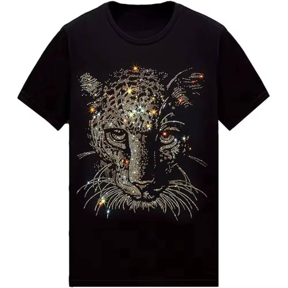 Mens T-shirt Rhinestone Printed Customized Rhinestone T-shirts Oem Customized T-shirt Rhinestone