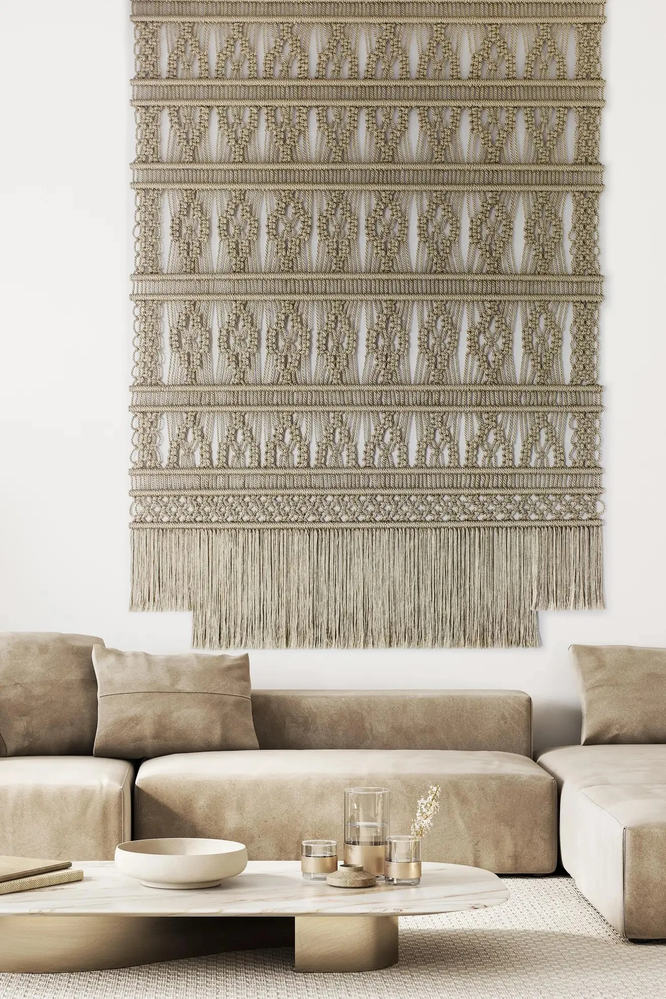 New Hot Macrame Vintage Wall Hanging Classic Fabric Decoration Handmade Product Items Knitted Modern Living Room Decoration