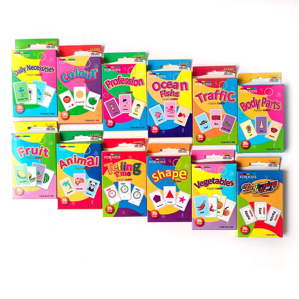 Flash cards for kids educational montessori educational toys animal baby games flash cards/cognitive cards