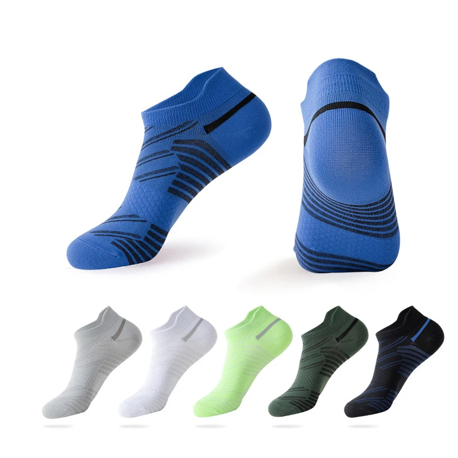 Wholesale Men Crew No Show Running And Cycling Breathable No Show Socks Knitted Sports Socks For Winter