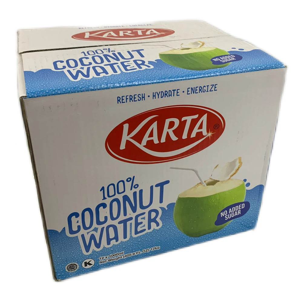 Karta Bottled  Fresh Coconut Water 1L no added sugar free and cholesterol halal product malaysia supplier