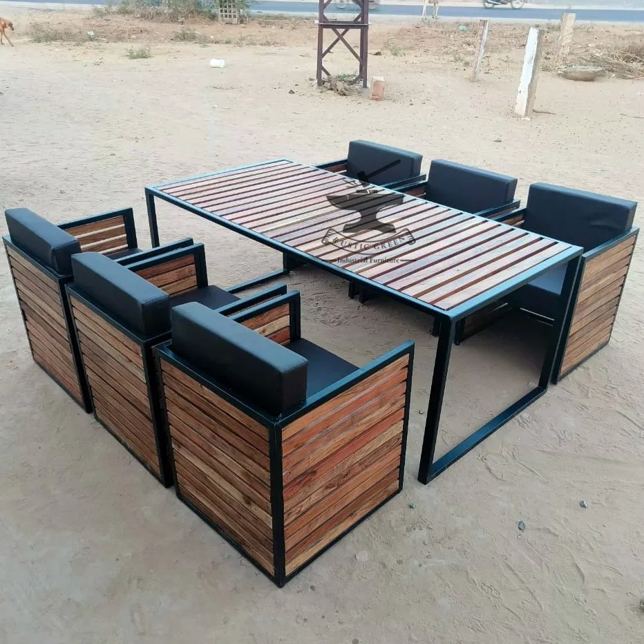 Cheap rectangular solid wood slab outdoor dining furniture chairs cafe wooden table top for de restaurant