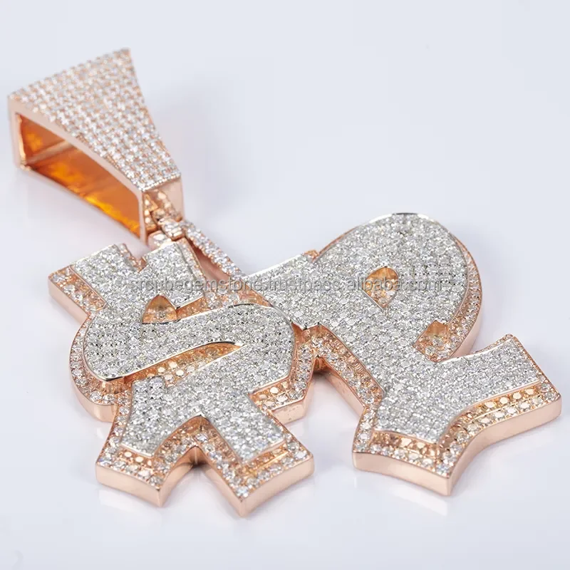 Hip Hop Round Cut Moissanite Diamond Pendant Handmade Iced Out Charming Diamond Manufacturer Fine Jewelry