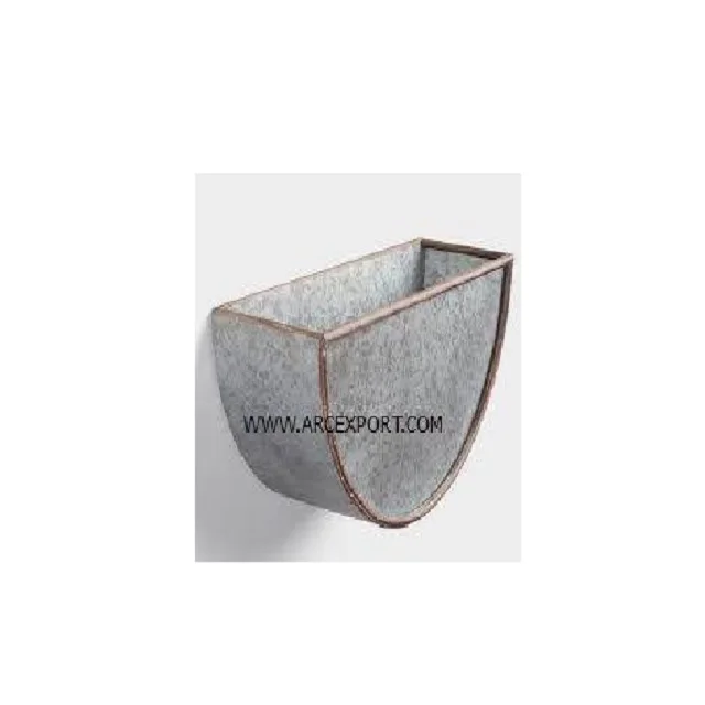 Galvanized Hanging Silver Colored Antique Metal Designing Wall Planters Superior Quality Modern Fancy Wall Decorative Planter
