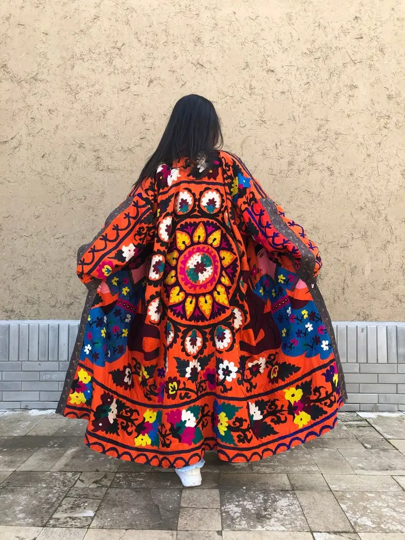 multi color sujanji jacket velvet cloth jacket long designer jackets for womens beautiful design