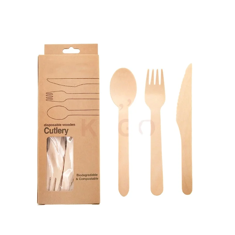 High-quality Wholesale 100% biodegradable Disposable wooden cutlery/ wooden fork for main dish, salad/ party office picnic