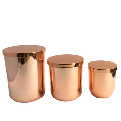 rose gold candle container Wholesale luxury matte black 4 oz 8 oz 16 oz empty candle tin box custom gold round seamless metal