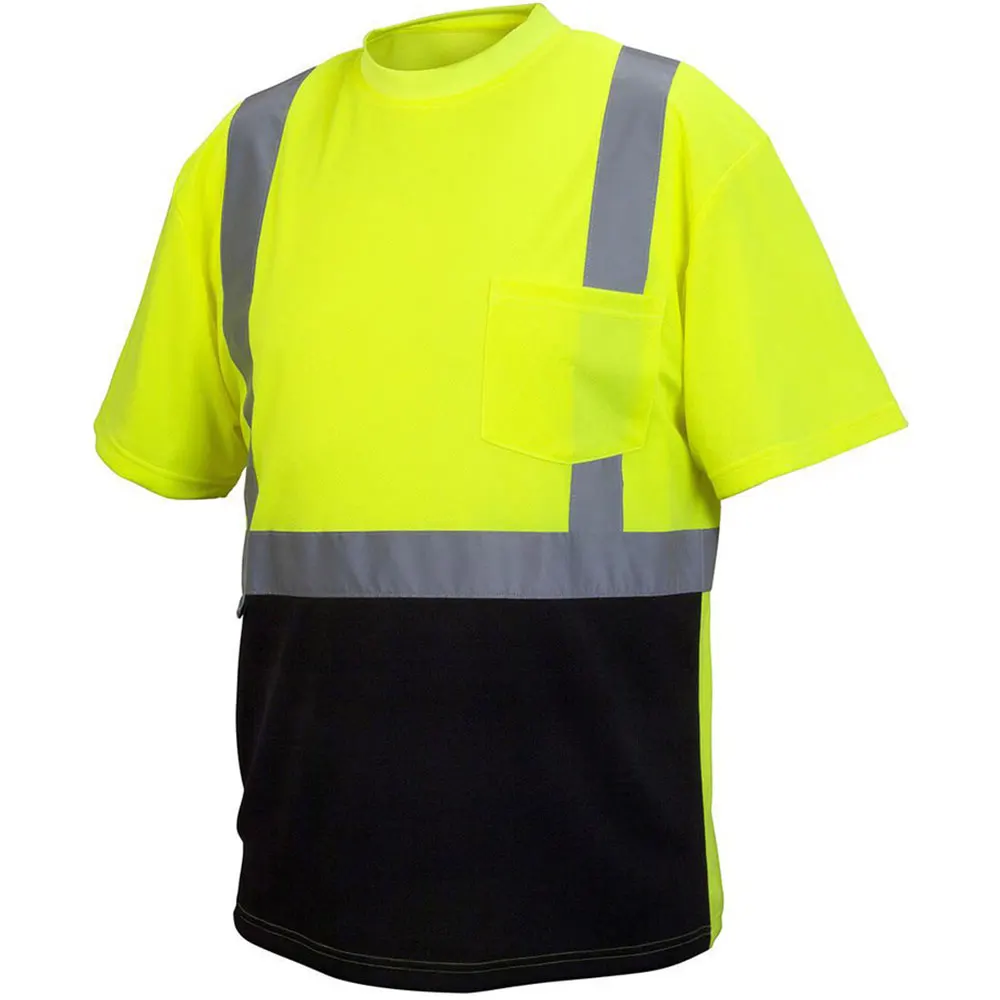 High Quality Reflective Safety Work Hi Vis Safety Shirts 2024 High Visibility Construction Clothing Safety T-Shirts