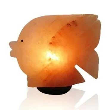 Handcarved Fish Shape Pink Crystal Salt Stone Decorative Lamp Himalayan Rock Salt Lamp Crystal Carved Rock Salt Lamp For Gifts