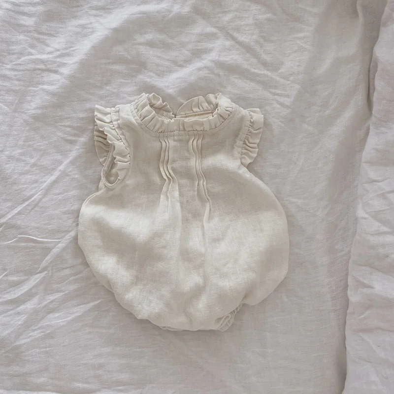 New Designs Popular Newborn Babies Clothes 0-6 Girls Linen Clothes Baby Rompers