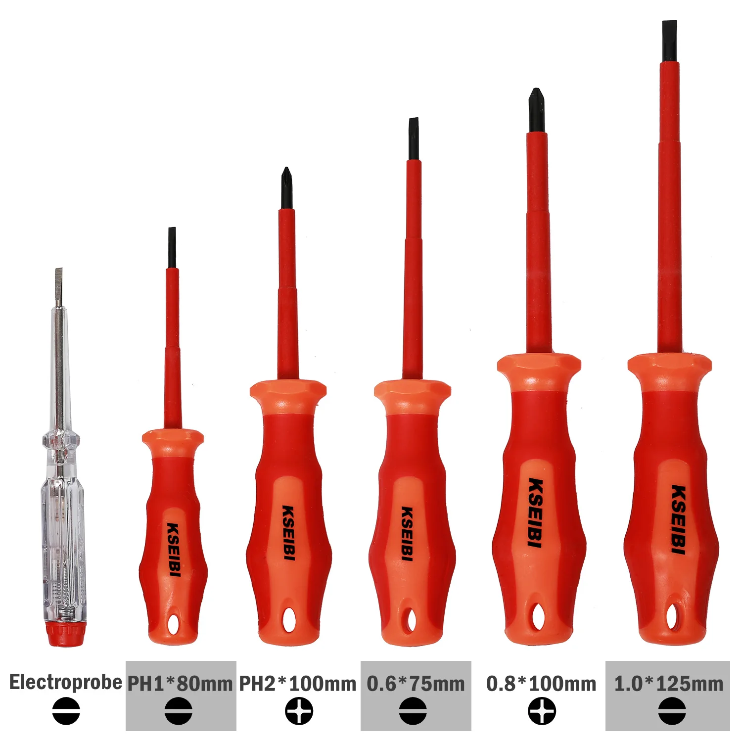 KSEIBI High quality VDE INSULATED SCREWDRIVER SET 6-Pc for ensure they are safe to use when working with electricity, up to 1000