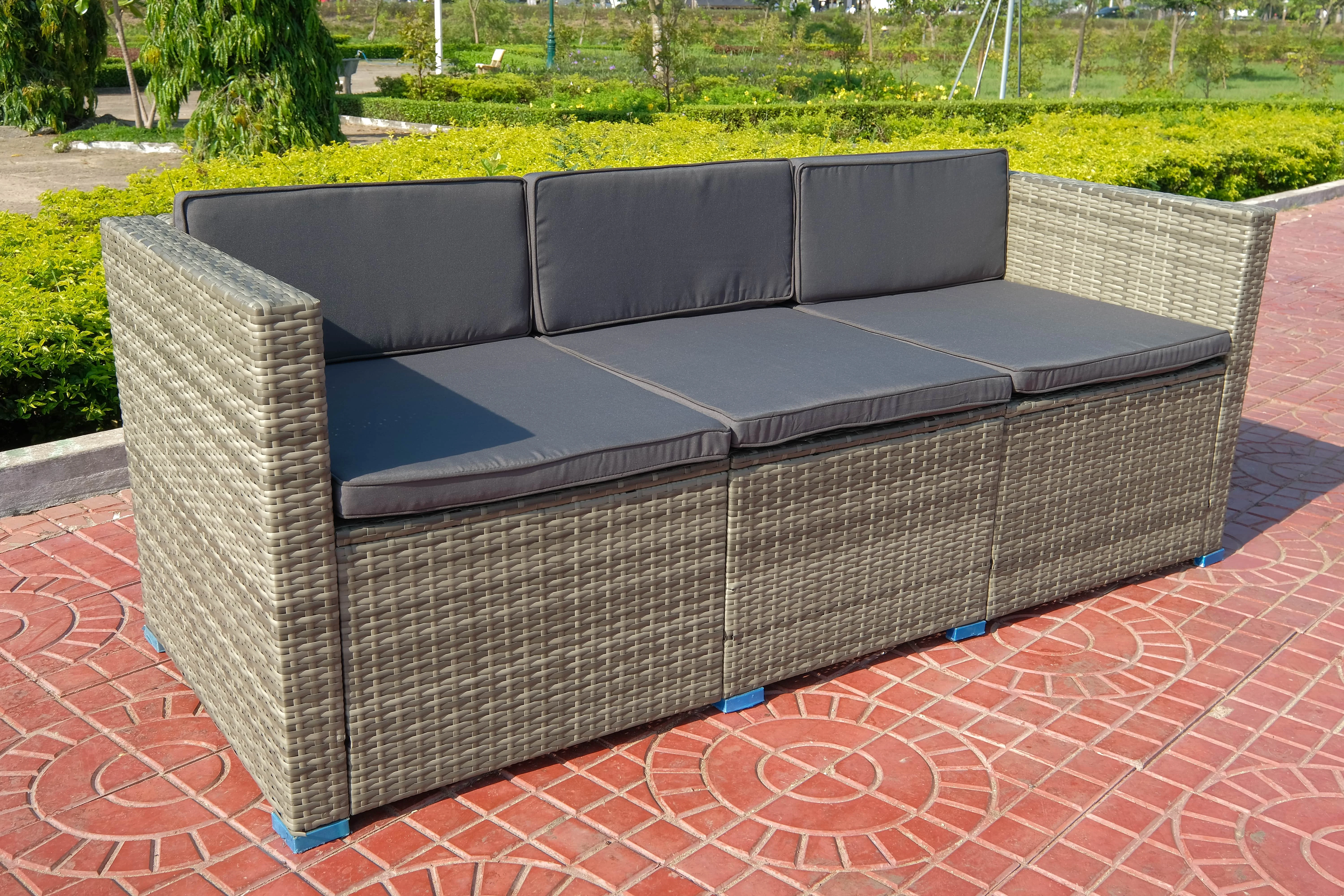 Уличная плетеная мебель из ротанга комплект садовых диванов 5 предметов