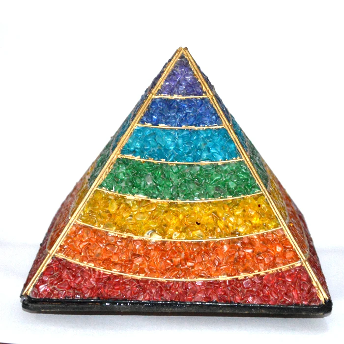 Natural Crystal Semiprecious Stone Craft Garnet Root Chakra Orgonite Emf Protection Pyramid