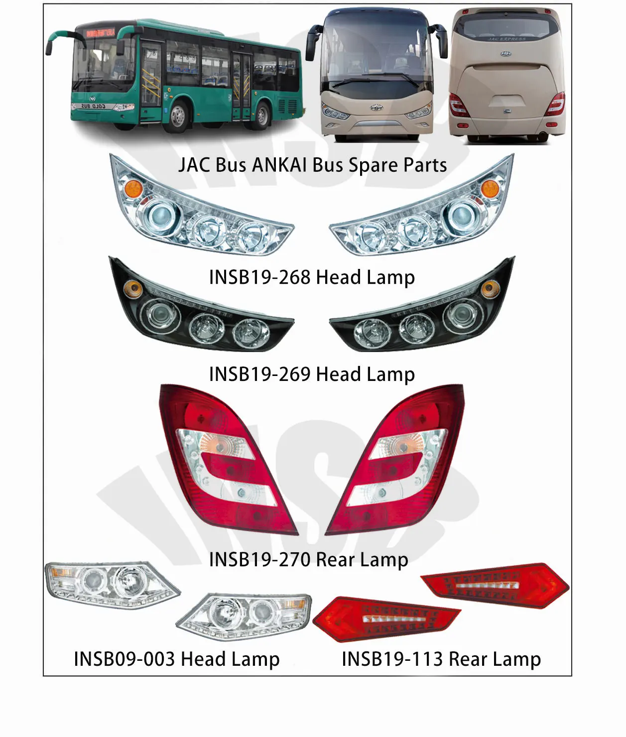 head lamp for JAC HK6129 HK6910 HFC6108 City Bus ANKAI Bus Spare Parts INSB19-268