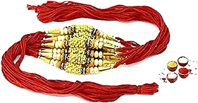 Wholesale Price Rakhi Set with Roli Chawal for Puja Rakshabandhan Bhaiya Indian Bracelet
