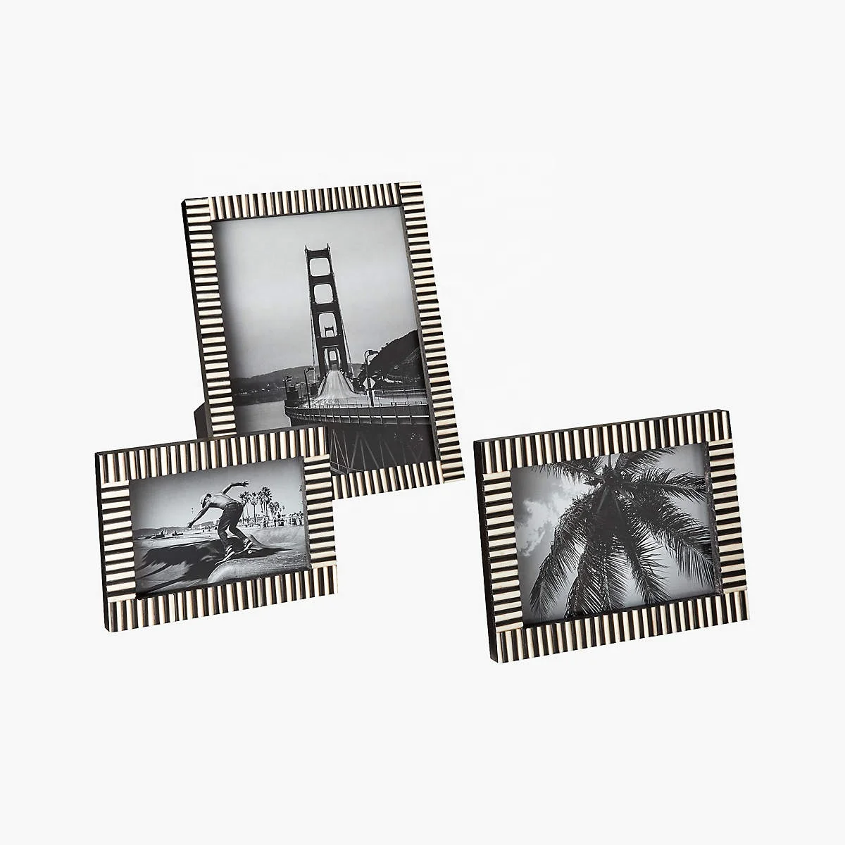 Black and White strips Resin Inlay Photo Frame Top Design Wall Art Photo frames