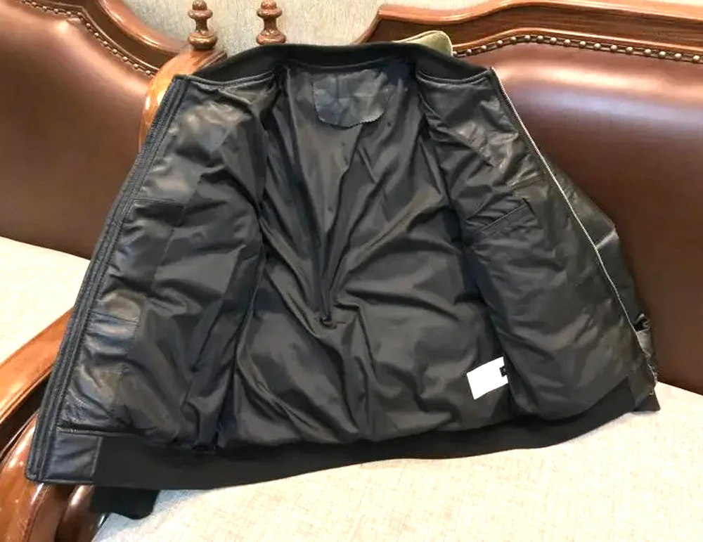 Fir ocaideach Jacket leathair fior Duck Saincheaptha Duin Jacket Leathar Eadai leathair te gheimhridh den scoth Puffer Leathar