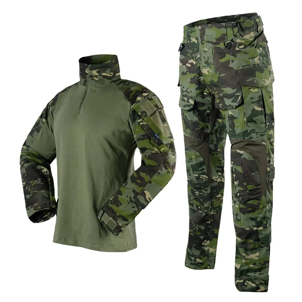 Breathable plus size Hunting Uniform Sets Combat Suit Wear Men Tactical Clothing Long Sleeve Shirt Cargo Pants