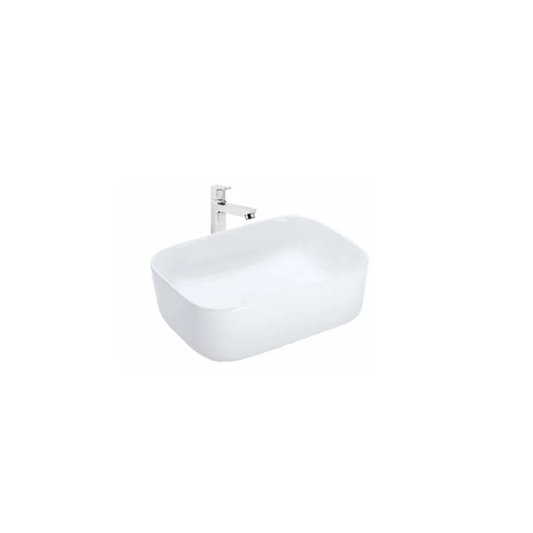 Luxury Sanitary Ware Table Top White Washbasin Art Bathroom Sink Ceramic Wash Basin for Luxury Home and Hotel Application