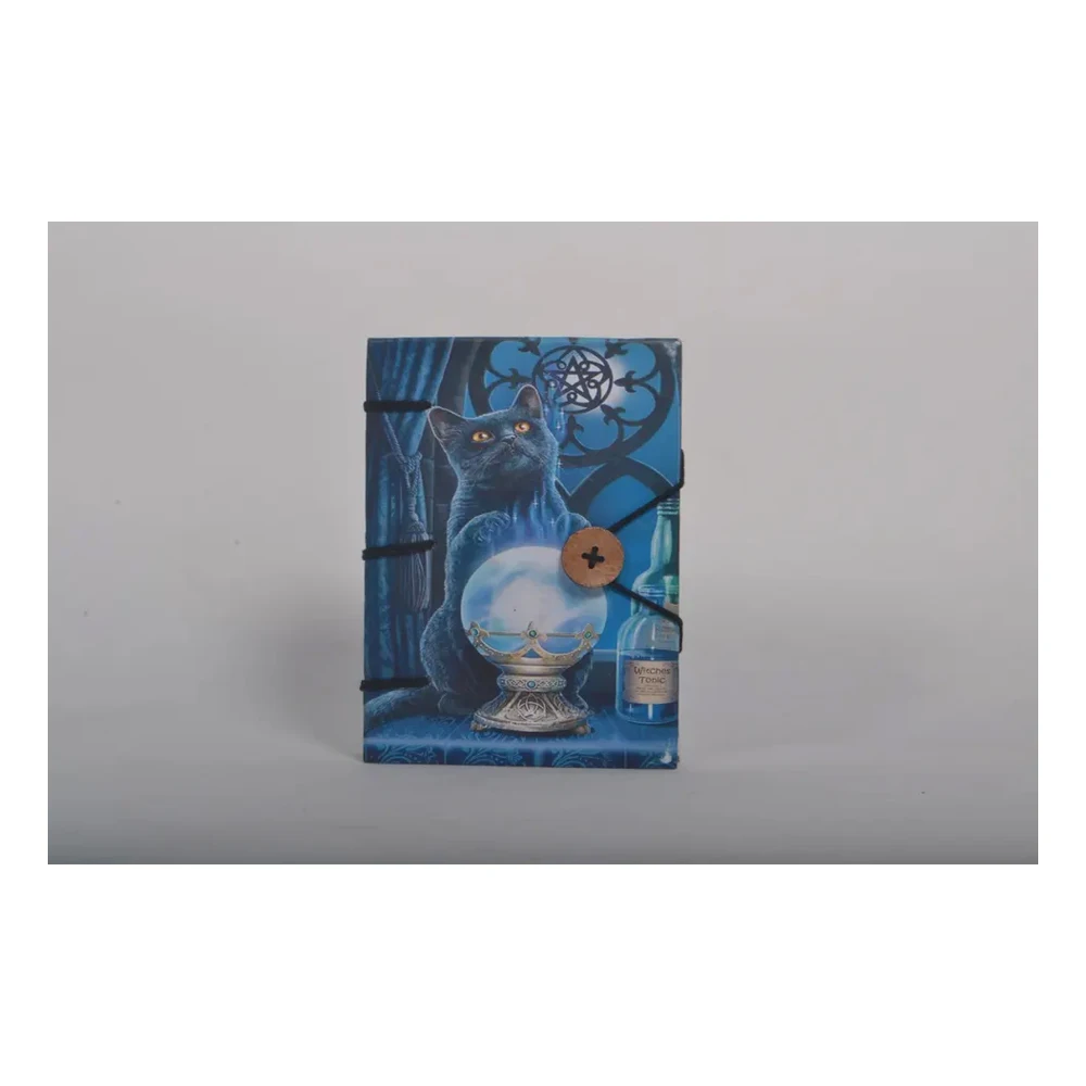 New Cat Printed Vintage Journal With Decor Book Of Shadows Goddess Witchcraft Spell Of Shadows Leather Journal