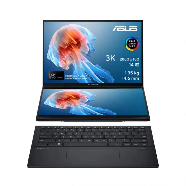 Original and Brand new Sealed for-ASUS Zenbook DUO 14in DualScreen Ultra 9-185H 32GB 2TB SSD Laptop