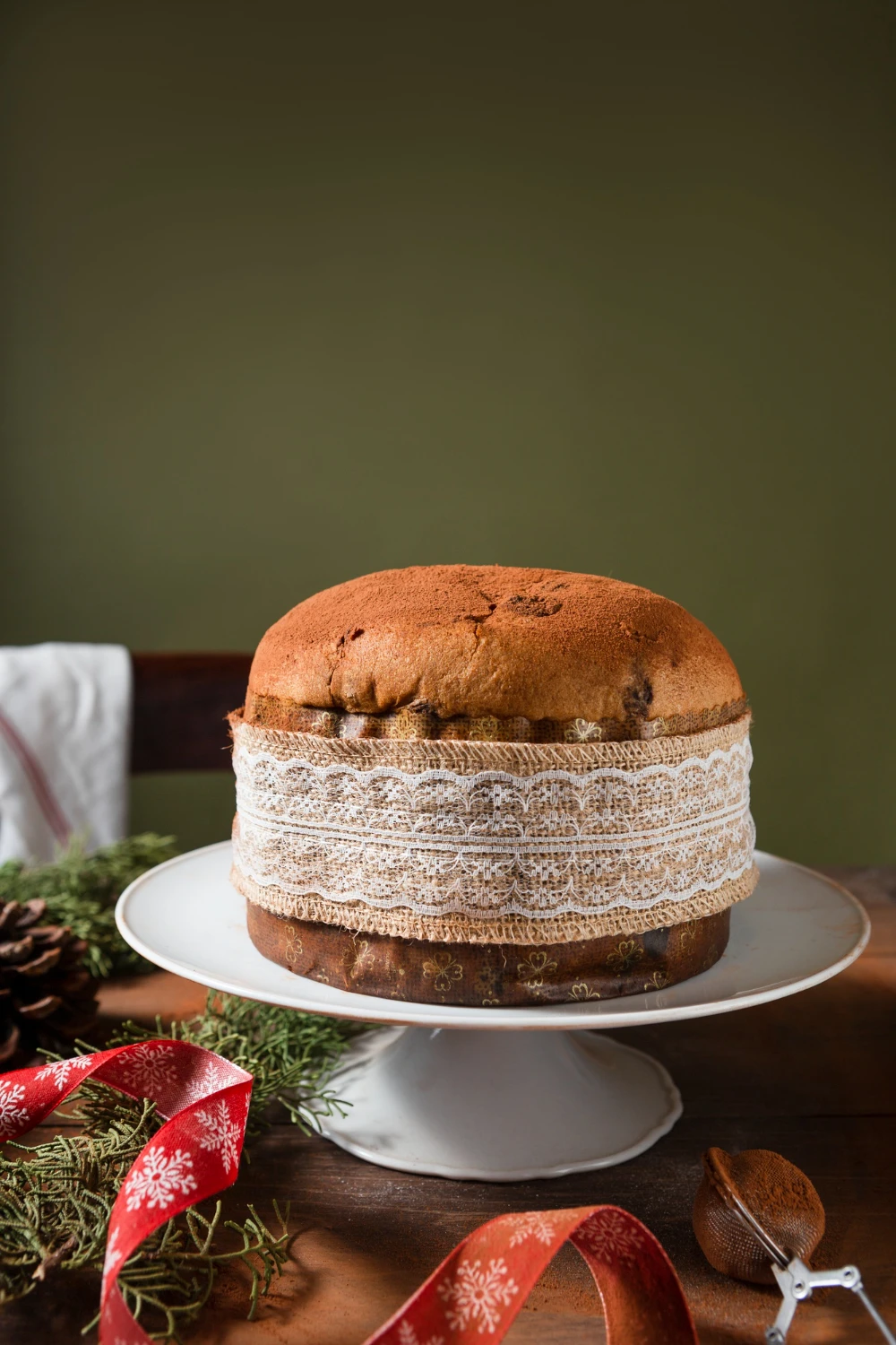 High Quality Traditional Italian Panettone Stuffed with Pistachio - 1kg Handmade Christmas Cake Dessert