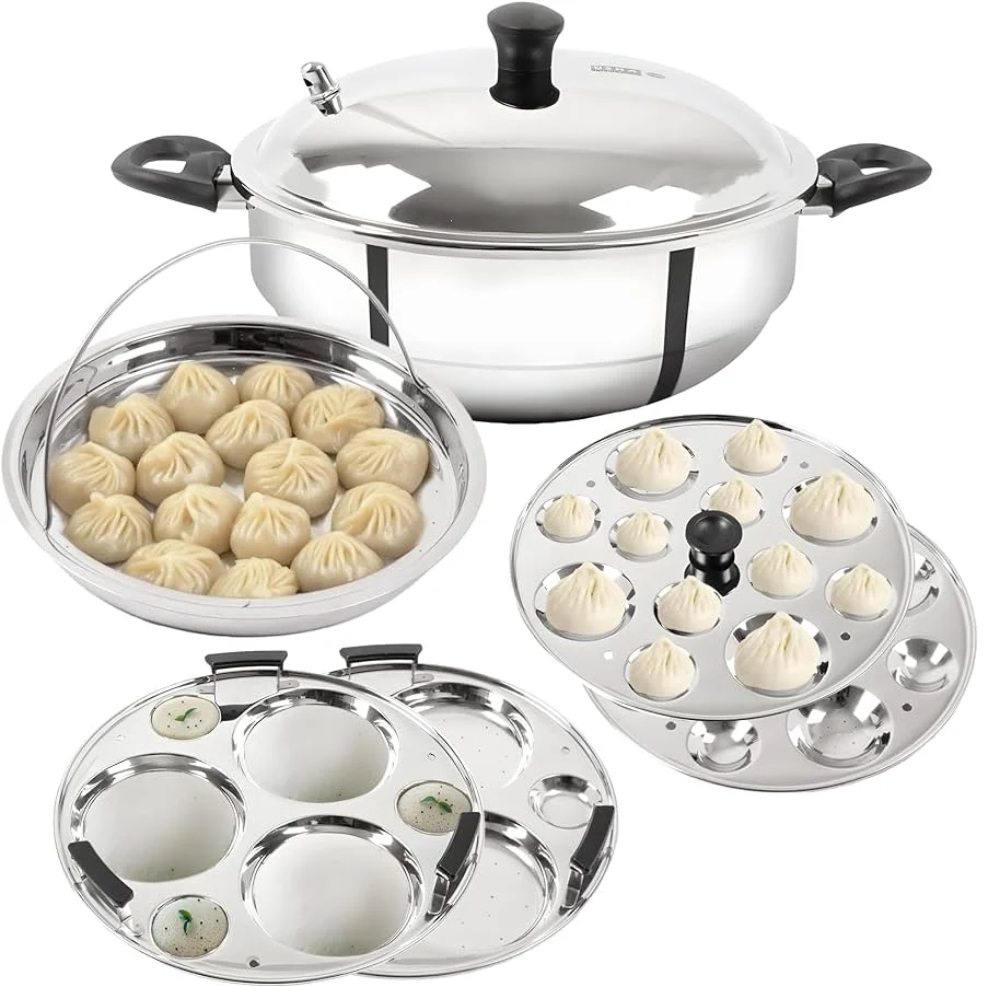 quick And Easy Regular Stainless Steel Idly Cooker With 4 Plates idly Pot Idly Steamer Best Quality Wholesale Cheap price
