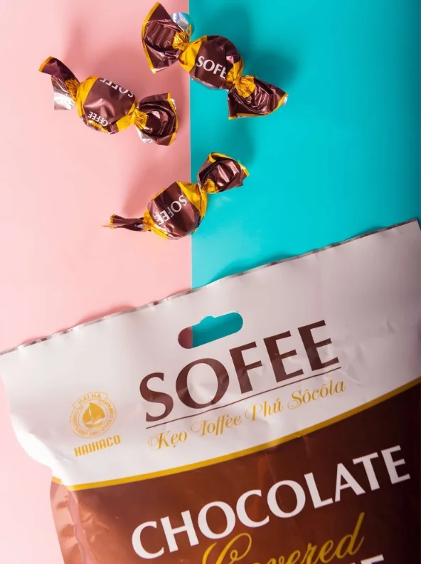 hot selling Chocolate covered toffee hot product candy SOFEE brand HaiHa Confectionery since 1960