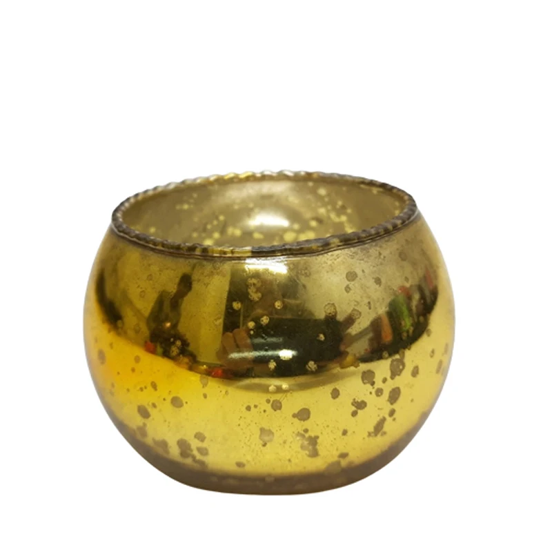 Glass Unique Design Round Votive Green Colour Modern Style Candle Jars  For Wedding & Home Decoration Customized In Bulk