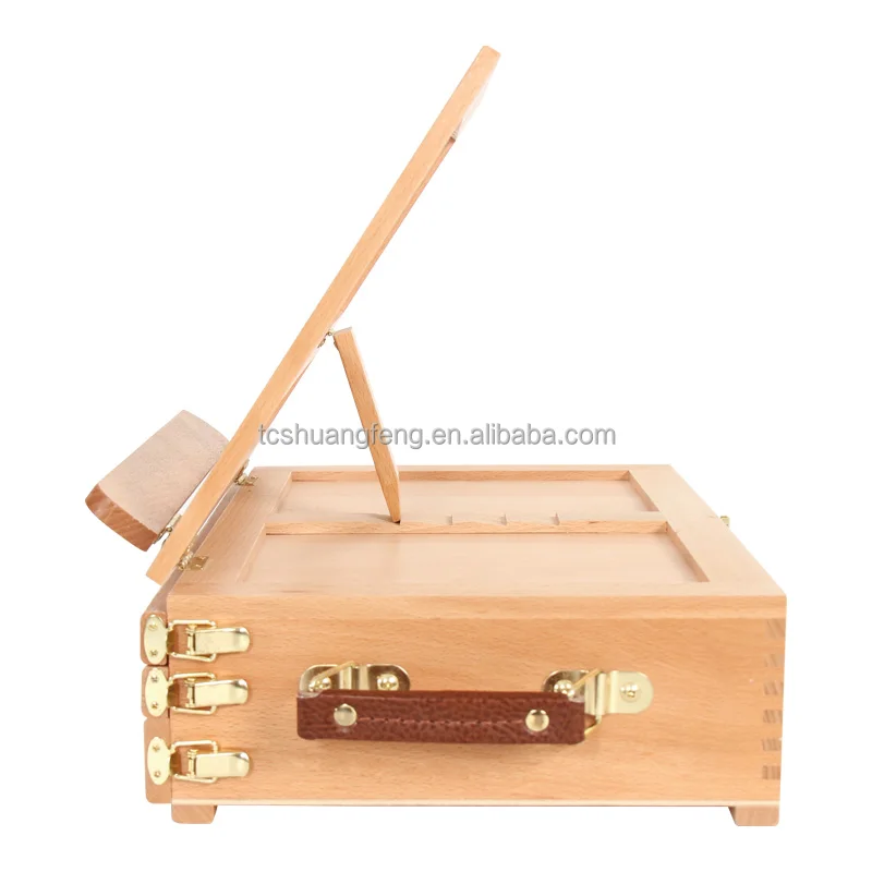 Large Adjustable Artist Tabletop Sketch Easel Multi-Function Solid Beech Wood Storage Easel with 3 Drawers XHH-3